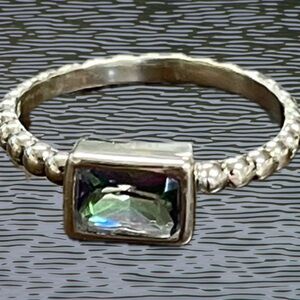 Mystic Quartz Thin Band Ring